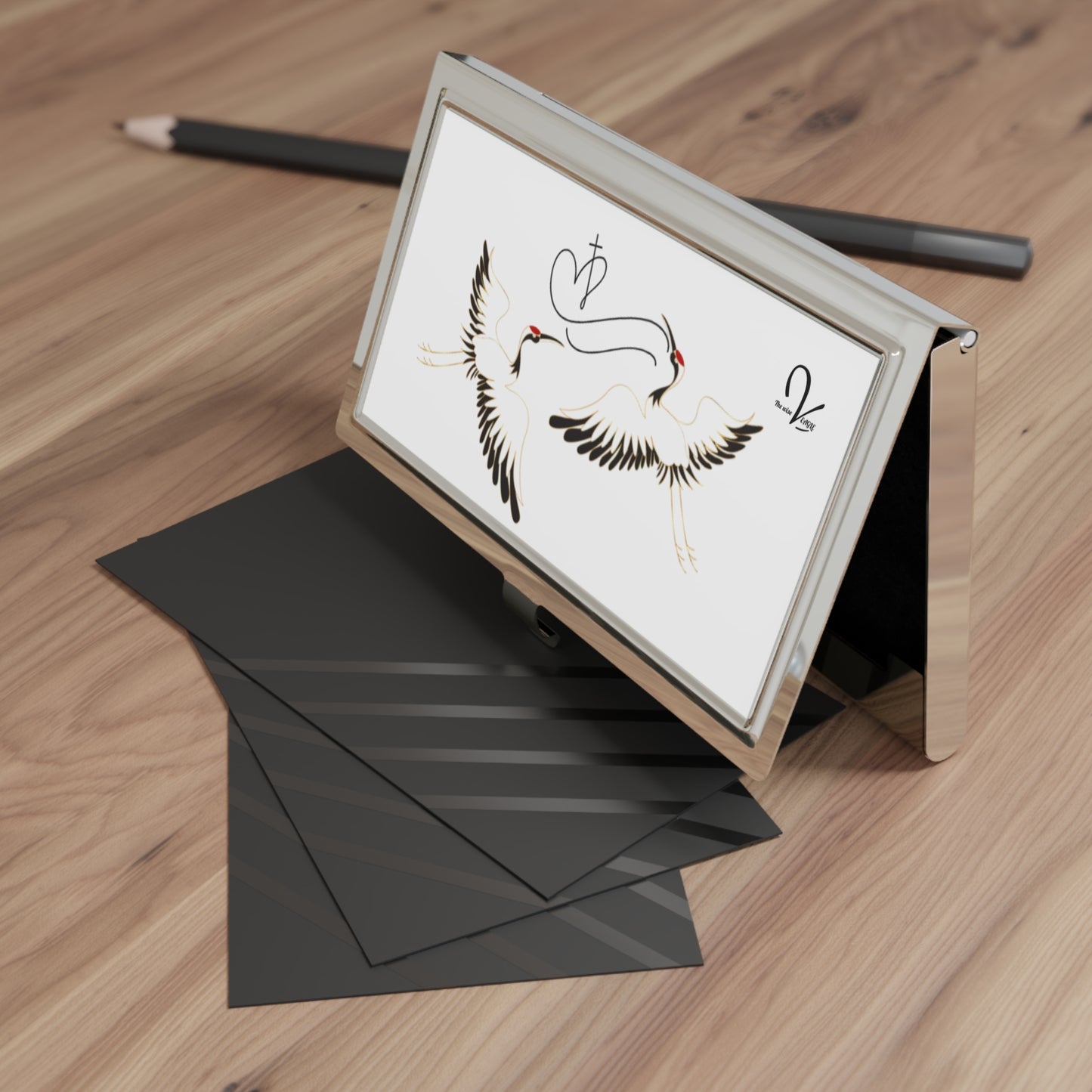 Elegant Crane Business Card Holder