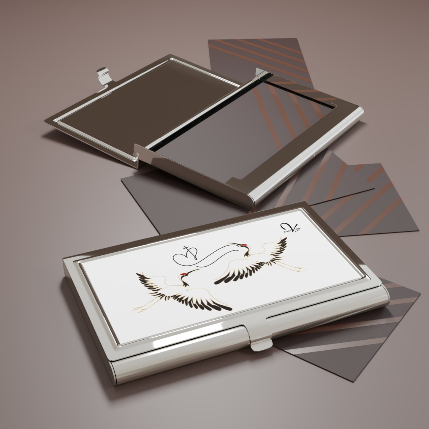 Elegant Crane Business Card Holder