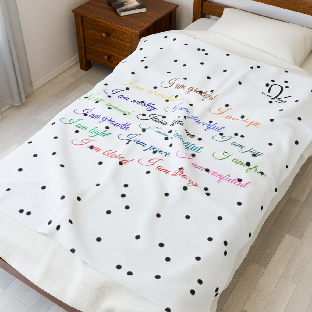 Plaid en velours doux avec message motivant
