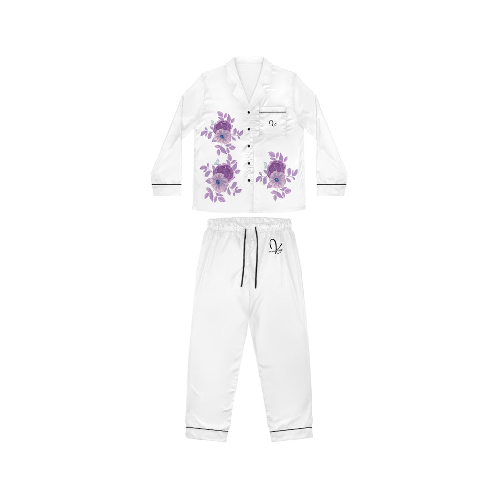 Pyjama femme en satin floral élégant