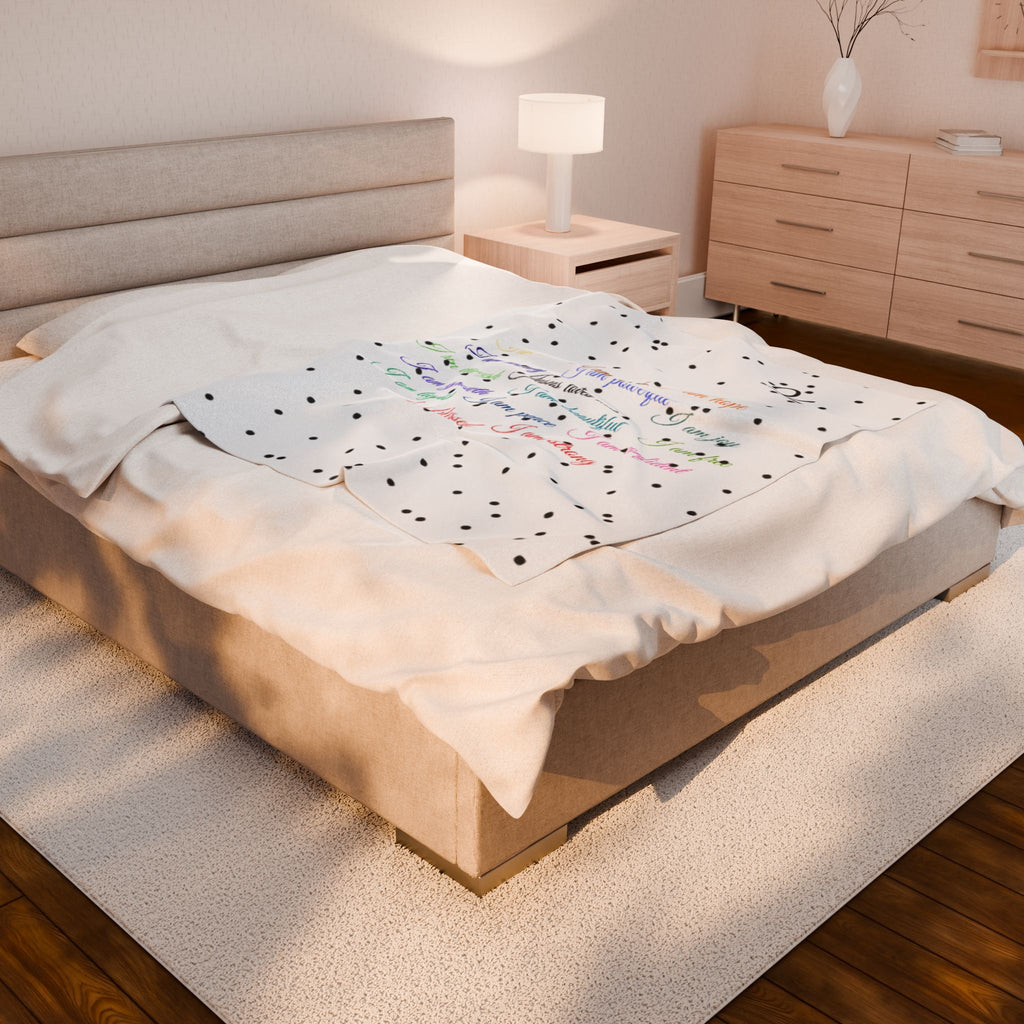 Plaid en velours doux avec message motivant