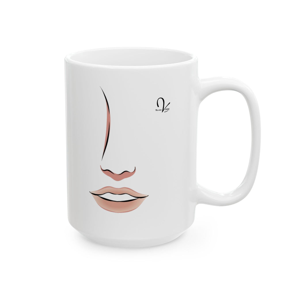 Mug en céramique visage féminin minimaliste