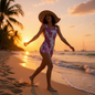 Vintage Floral Women's Swimsuit