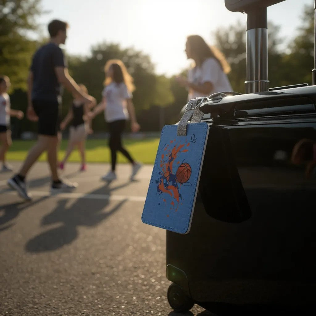 Étiquette de bagage basketball