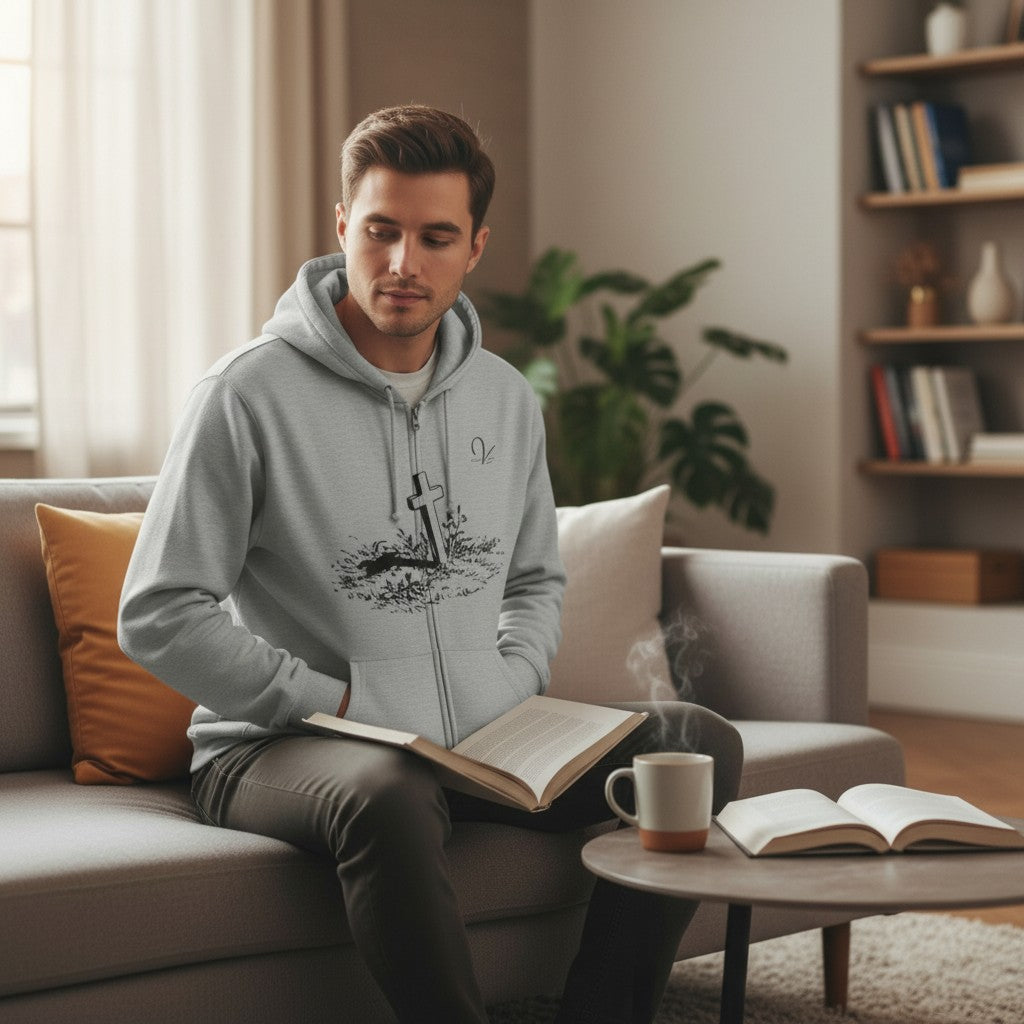 Cross in the Ground Zip Hoodie