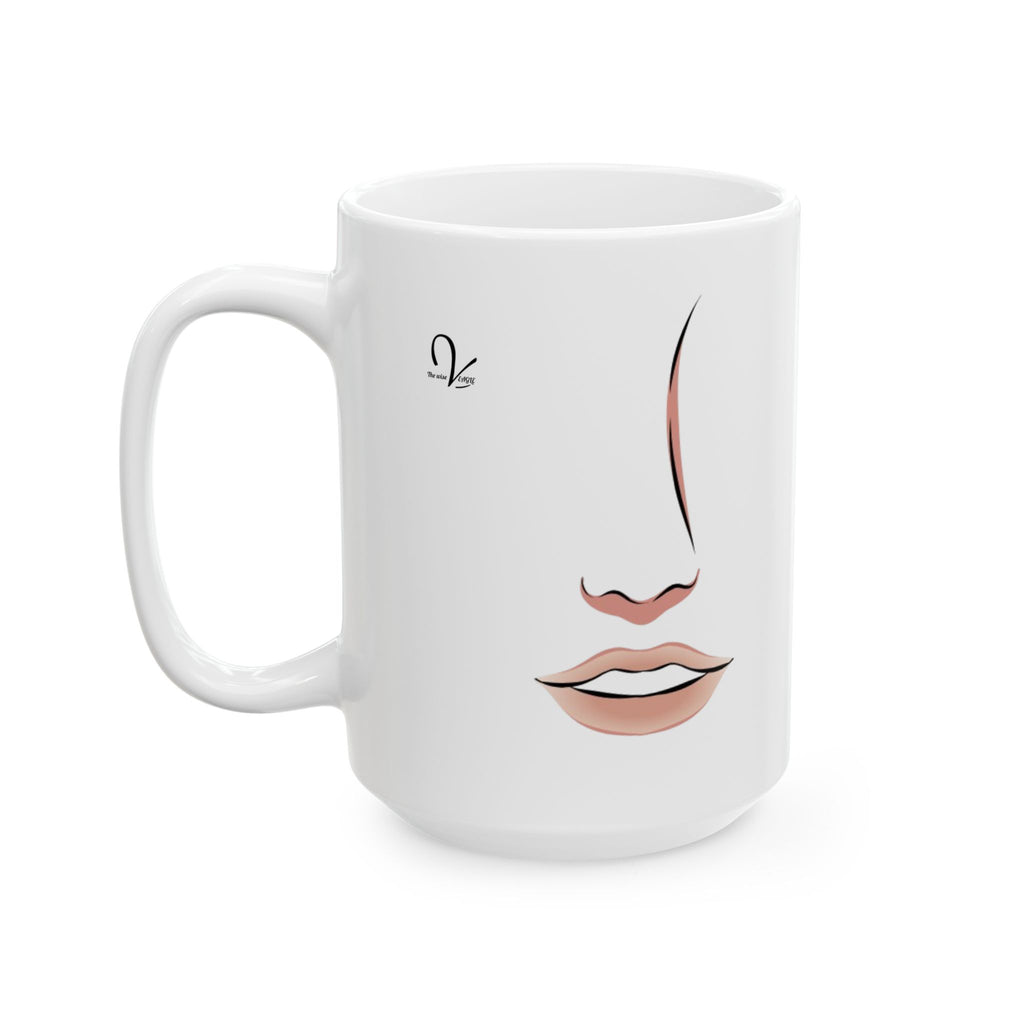 Mug en céramique visage féminin minimaliste