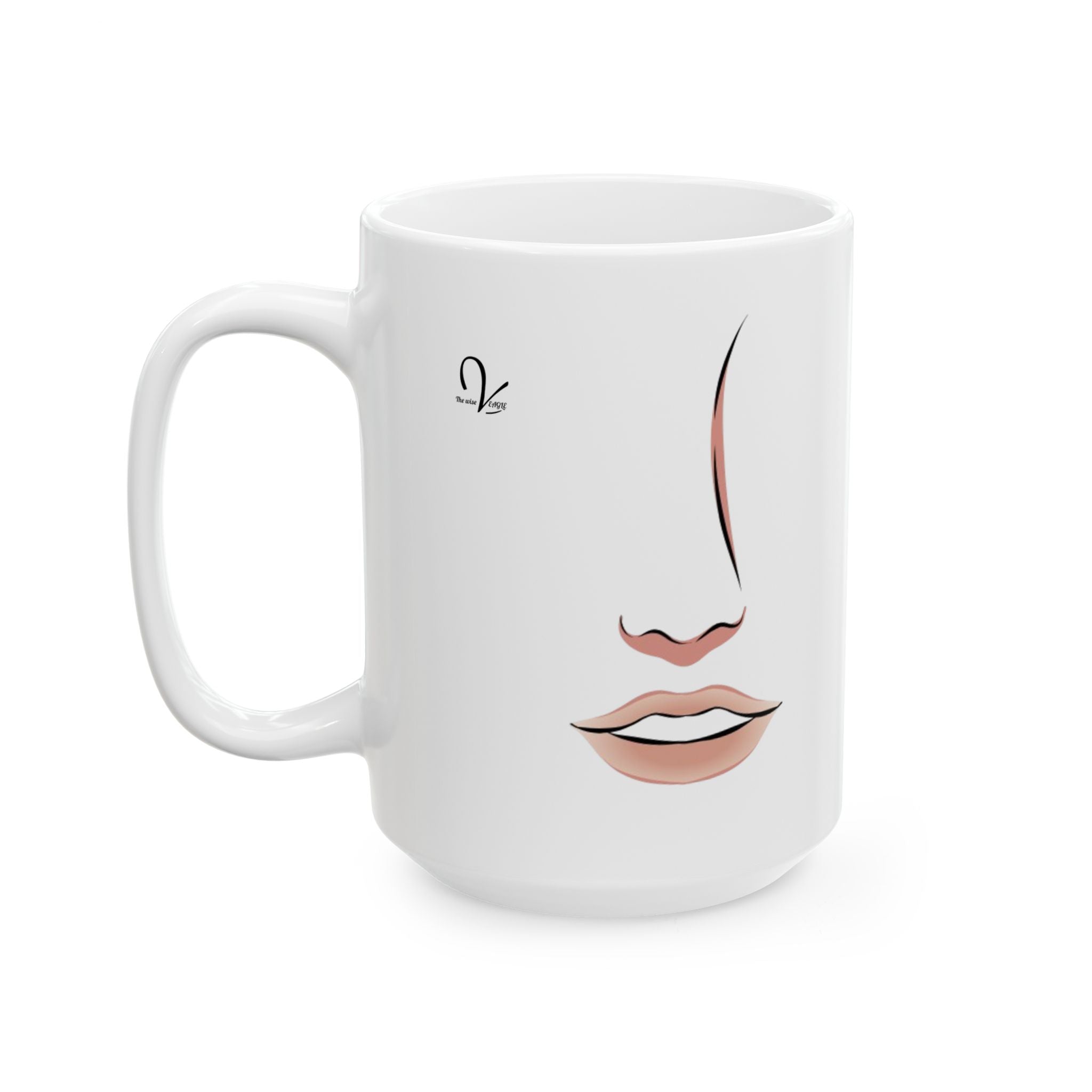 Mug en céramique visage féminin minimaliste