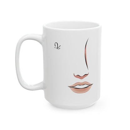 Minimalist Feminine Face Ceramic Mug