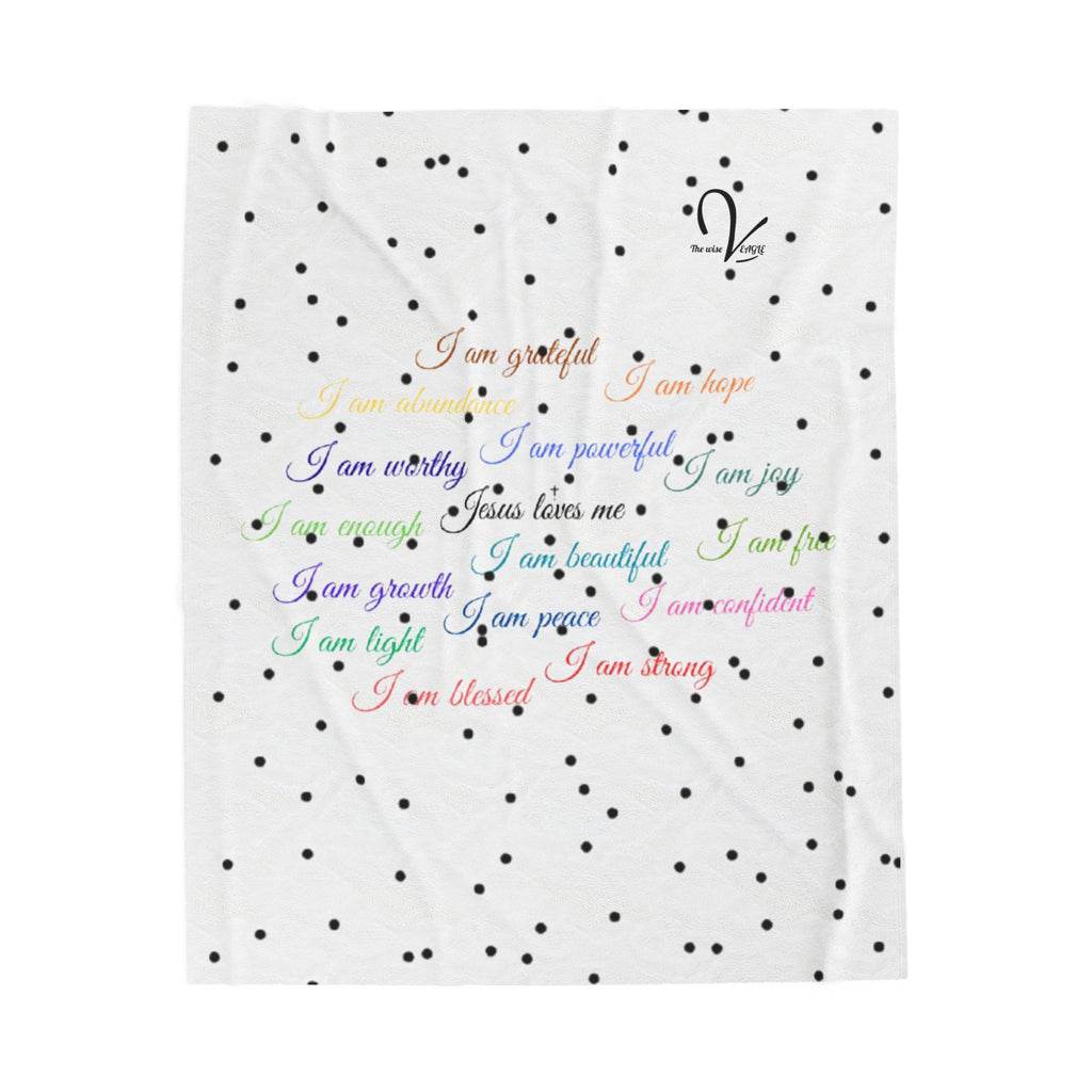Plaid en velours doux avec message motivant