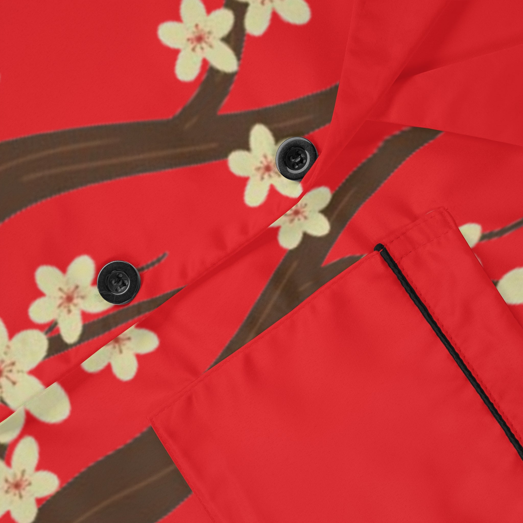 Asian Floral Satin Pajamas - Women