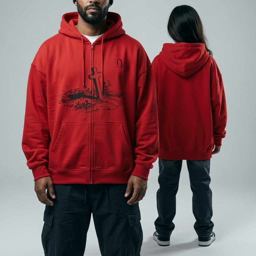 Cross zip hoodie - Unisex