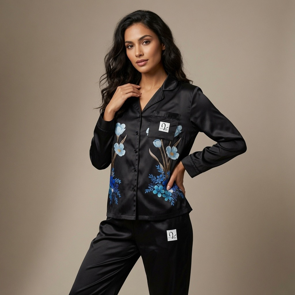 Floral satin pyjamas - Women