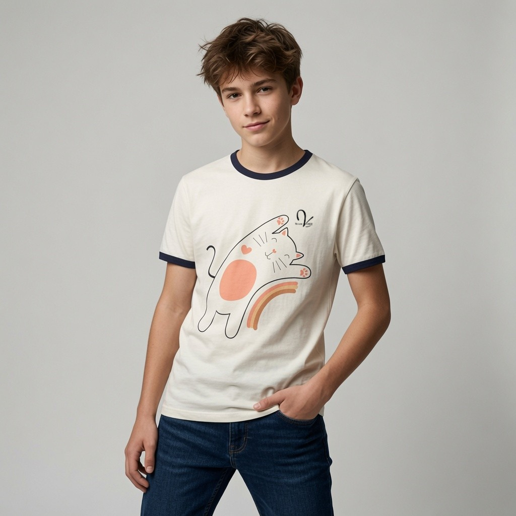 Cat and Rainbow T-Shirt - Unisex