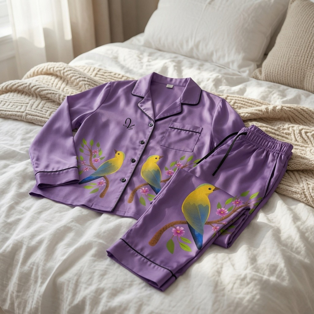 Purplebird Satin Pyjamas - Women