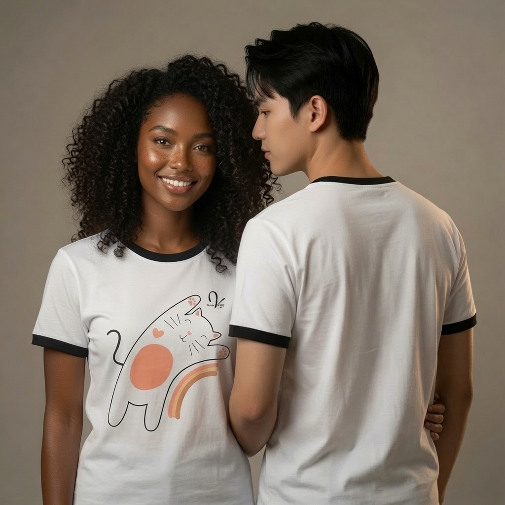 Cat and Rainbow T-Shirt - Unisex