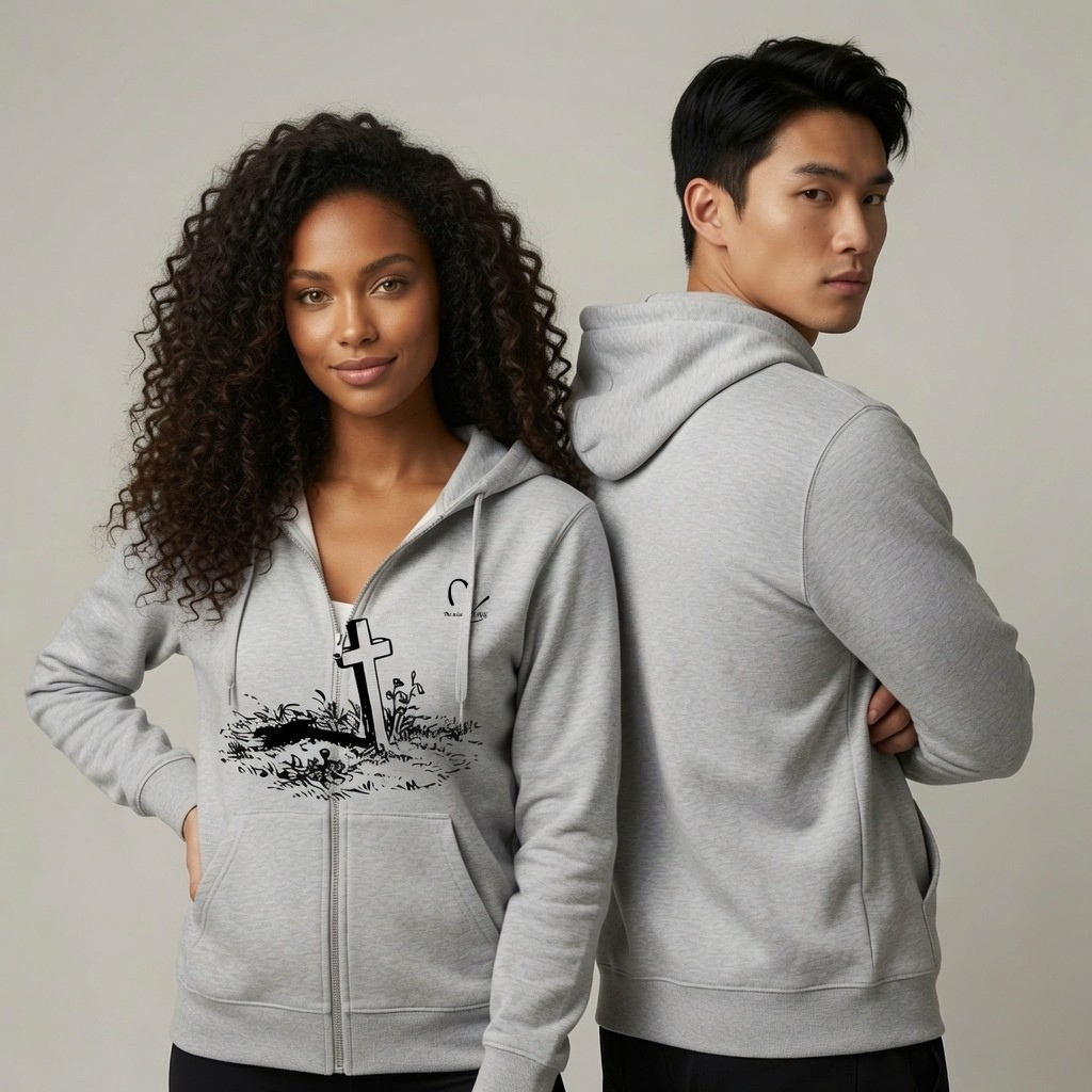 Cross zip hoodie - Unisex